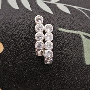 Madewell CZ Carabiner Hoop Earrings